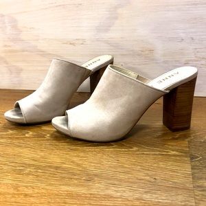 Anne Klein suede open toe heels - 8 1/2